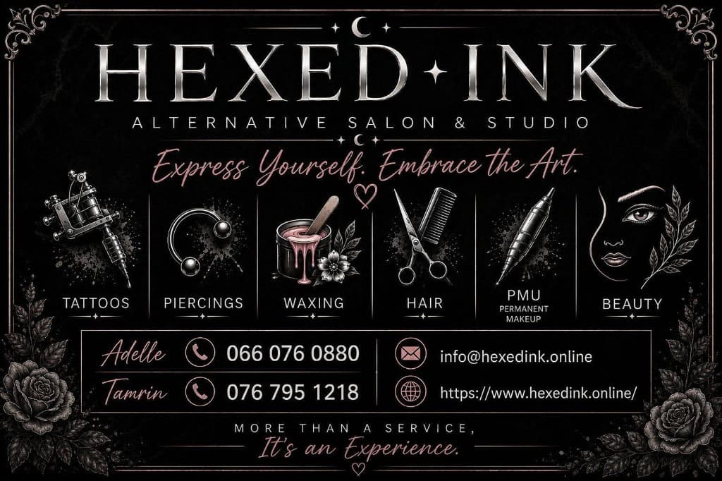 Hexed Ink — alternative salon and studio for tattoos, piercings, waxing, hair, PMU and beauty